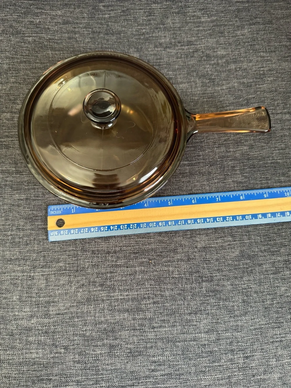 Vtg Corning Vision Saucepan. 0.5L Amber with Lid Pyrex